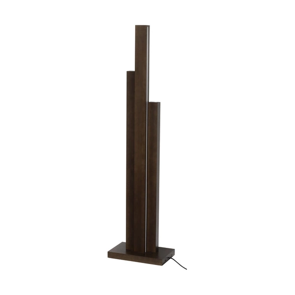 Lampa podłogowa Manhattan 3xLED 24V zintegrowana 5600lm 3000K 60W drewno bukowe orzech/czarna tkanina kabel ze ściemniaczem dotykowym 6481976