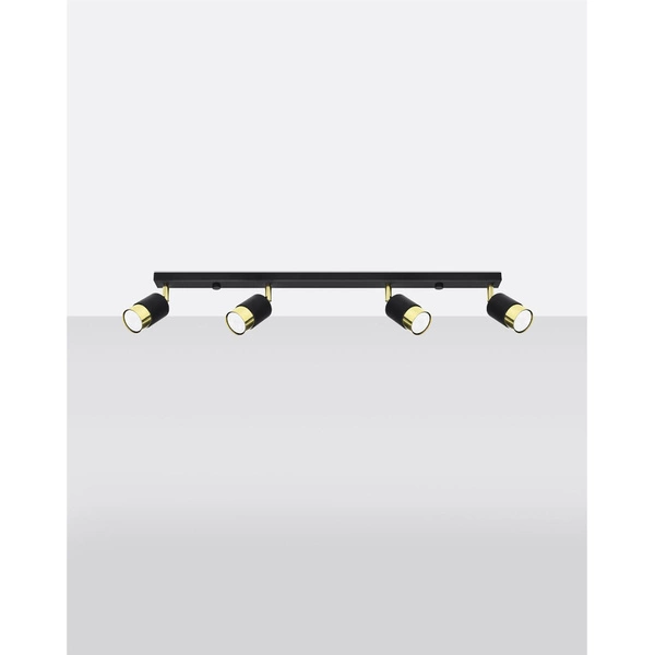 Lampa sufitowa (spot) NERO 4, SL.1072, czarny/złoty, 4x40W GU10