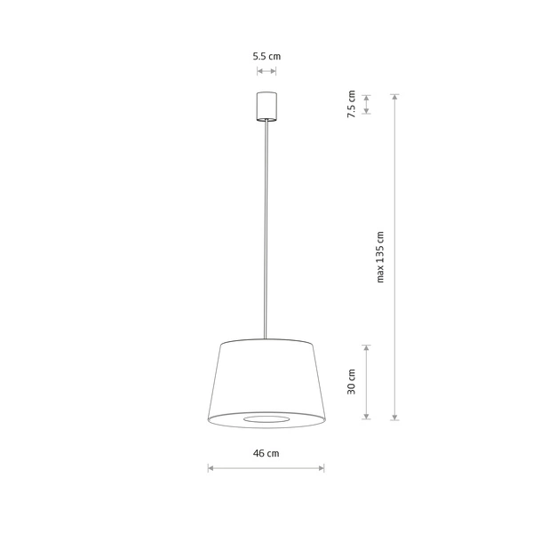 Lampa wisząca TUTOIA E27 wys.135cm szer.46cm | Beż-Silk gray 11682