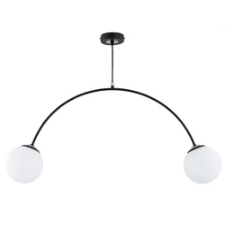 Lampa sufitowa ALFA BEND CZARNA & BIAŁA 2xE14 85cm | 62497