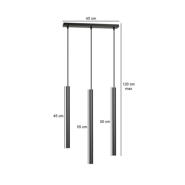 Lampa wisząca Emibig SELTER 3 Czarny 552/3