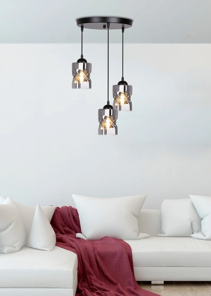 Lampa wisząca FELIS, 33-00200, czarny/dymiony, 3x60W E27