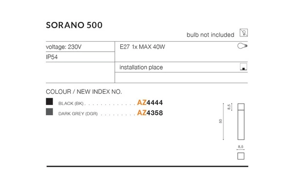 Azzardo SORANO 500 BK 4444