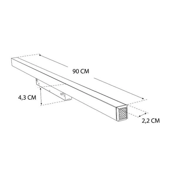 Oprawa magnetyczna pasek LED 90cm DDCX-GF900 30W 3000K | czarny