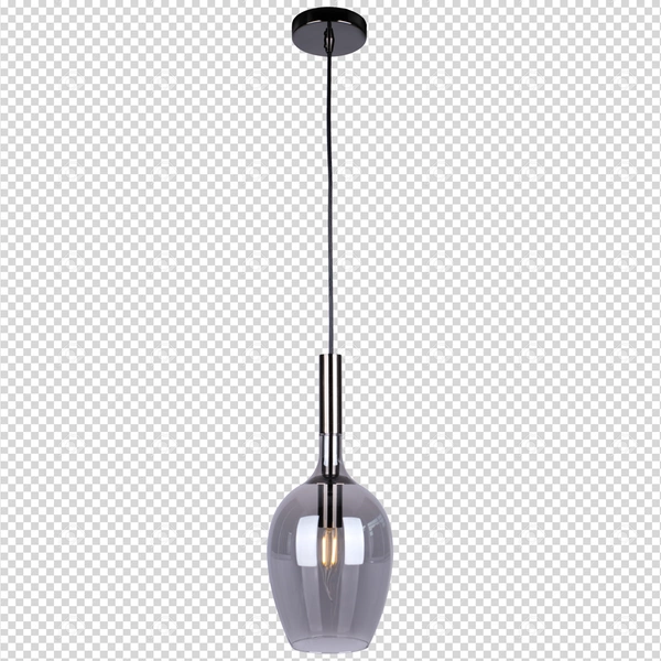 Lampa wisząca LUGANO, czarny/chrom/dymiony, 1x40W E14, ML8813