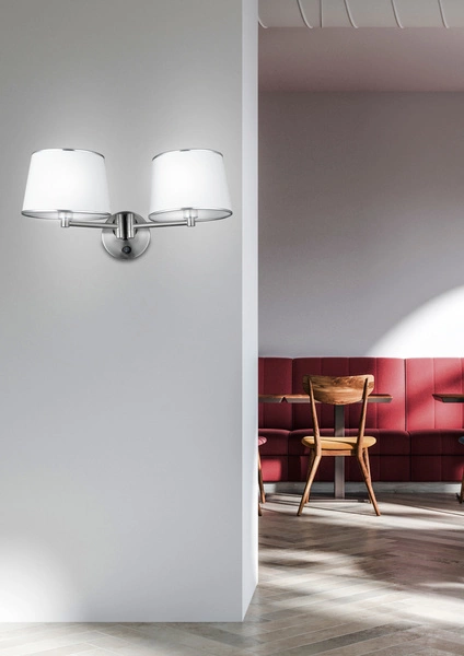 Kinkiet IBIS 22-00890 satyna/biały 2x40W E14