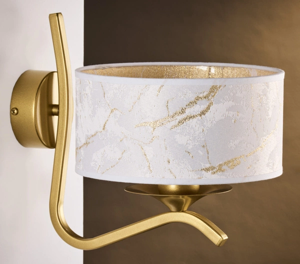 Klasyczny Kinkiet KASZMIR wys. 23cm 1xE27 15W IP20 | złoty połysk