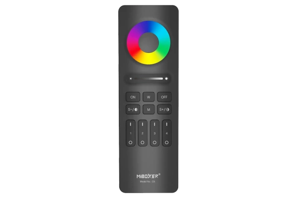 Smukły pilot sterownika LED na magnes CCT+RGB 4-strefy | czarny