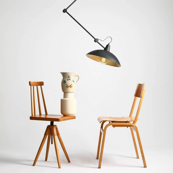 Aldex Lampa sufitowa na wysięgniku MELOS 808PL_G1_Z, czarny/złoty, 1x60W E27