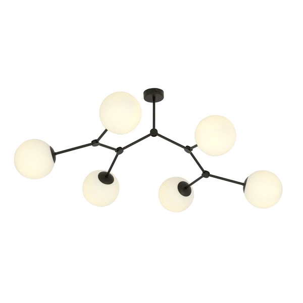 Lampa sufitowa Emibig SPACE 6 Czarny/OPAL 1133/6