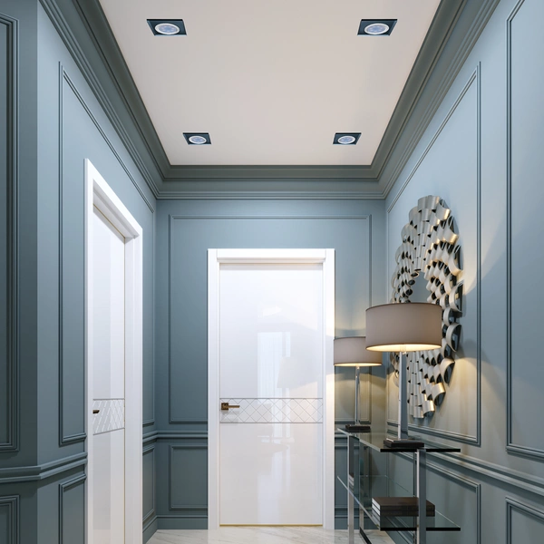 Oczko sufitowe szklane KWADRATOWE Kolor: CZARNY EKOS271