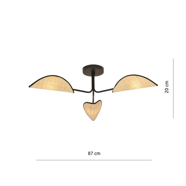Lampa sufitowa Emibig GOMEZ 3 RATTAN 1172/3