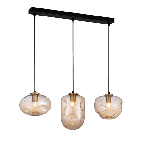 Lampa wisząca HATELLA dł. 83cm 3xE27 | miedziany/dymiony