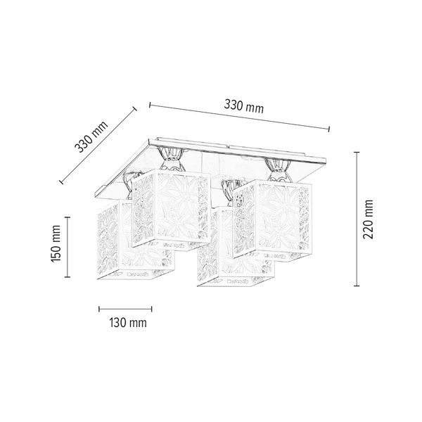 Lampa Sufitowa Anika 4xE27 Max.60W Chrom Metal/Białe Szkło 8173428