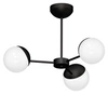 Lampa sufitowa nowoczesna szklana kula żyrandol SFERA III czarny/biały śr. 66cm