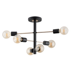 Lampa sufitowa ALFA BRISK PRO CZARNO-ZŁOTA 6xE27 55cm | 63184