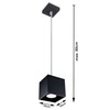 Lampa wisząca Sollux QUAD 1 Aluminium czarny 12W LED, SL.0060