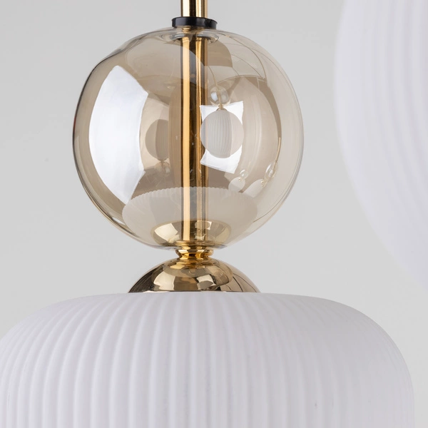 SOPHIA COGNAC WHITE LAMPA WISZĄCA 6XE14
