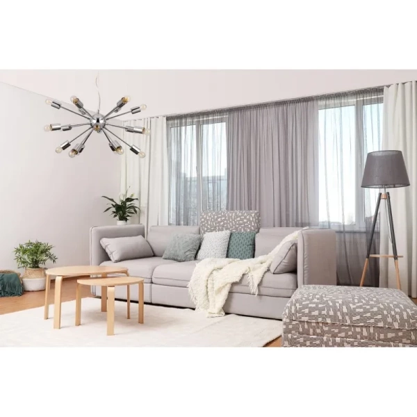 Lampa wisząca THEO śr. 64cm 18xE27 | chrom