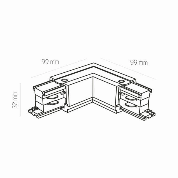 8010 ŁĄCZNIK KĄTOWY TRÓJOBWODOWY CZARNY