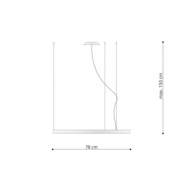 Nowoczesna lampa wisząca RIO 78 LED biała 50W barwa ciepła 3000K TH.102