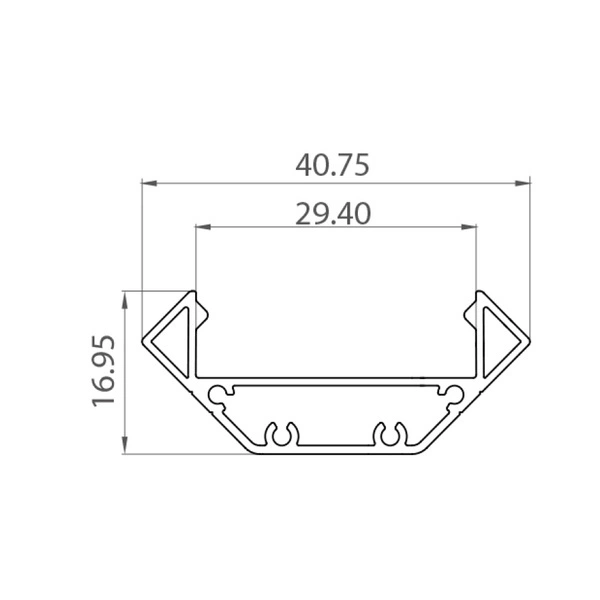 Profil LED P3-3 narożny 200cm szer. 30mm | do osłonek C7 | srebrny