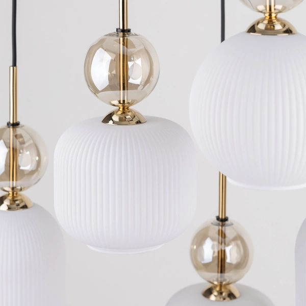 SOPHIA COGNAC WHITE LAMPA WISZĄCA 6XE14