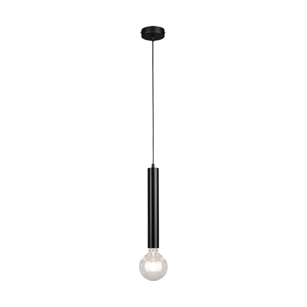 Lampa wisząca w kształcie beczki 1xE27 Max.60W Czarny metal/czarny kabel PVC 16709104