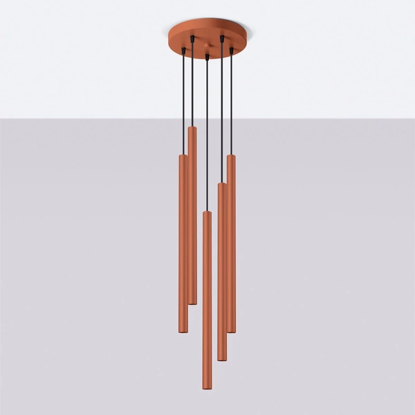 Lampa wisząca PASTELO 5P ochra czerwona