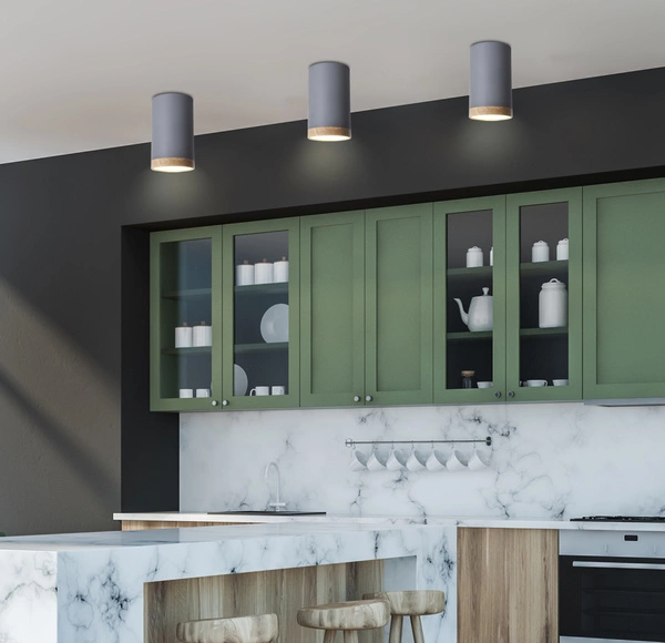 Lampa sufitowa TUBA 2282879, szara/drewno, 9W LED, barwa neutralna 4000K