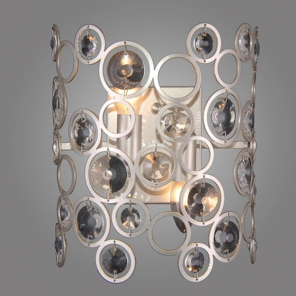 Kinkiet Nardo dł. 25cm 2xE14 | szampański/srebrny