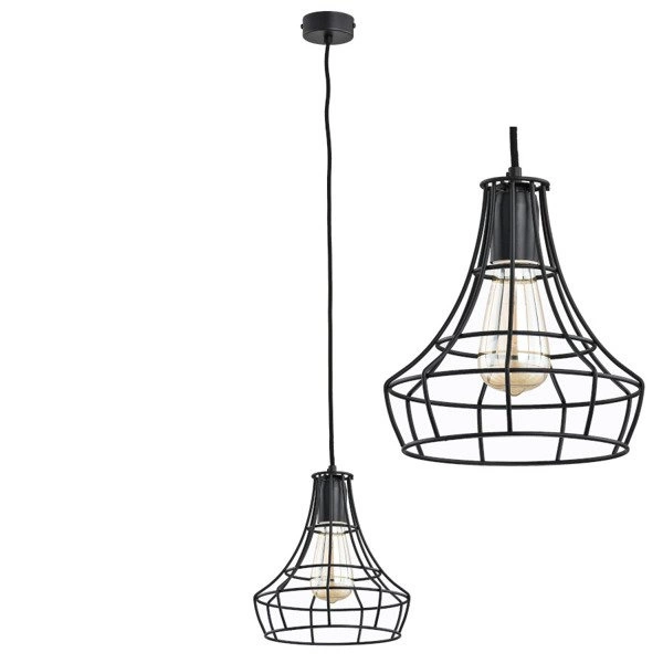 Druciana lampa kratka SOLIX czarna śr. 17,5cm