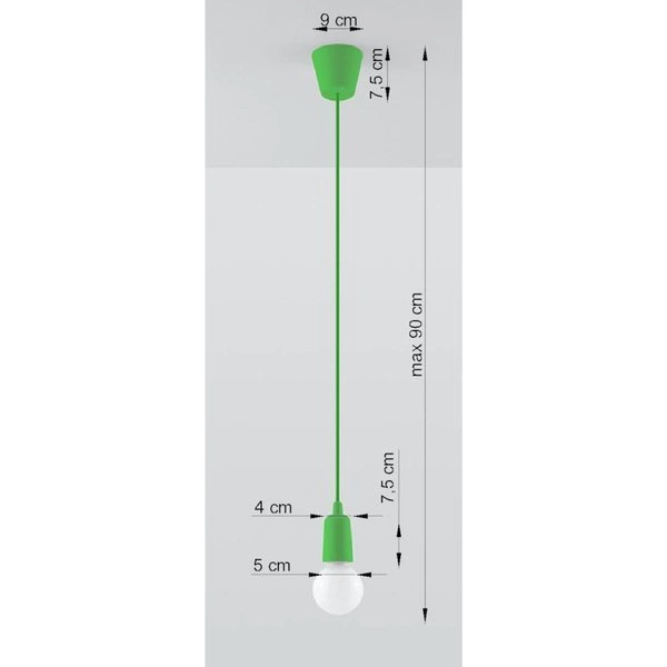 Lampa Wisząca DIEGO 1, PCV Zielona, E27 60W, SL.0581