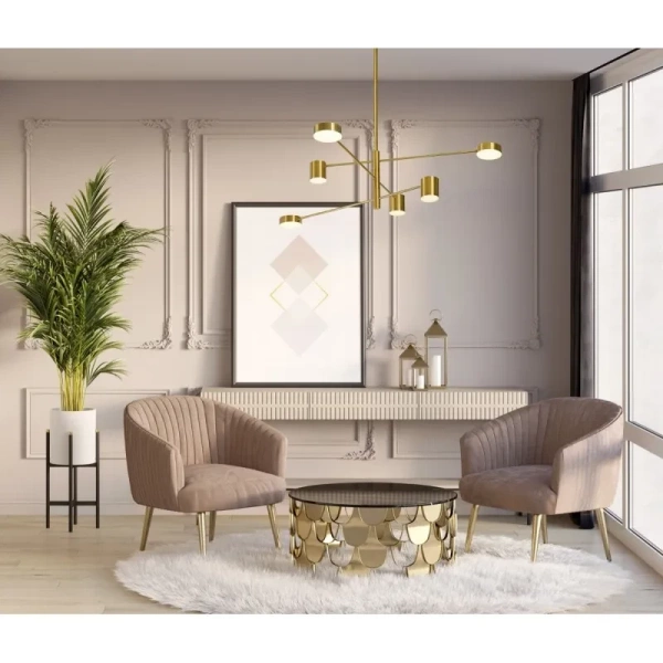 Lampa sufitowa REMDAL wys. cał. 82,2cm 36W 6xLED ciepła biel temp.
3000K | złoty