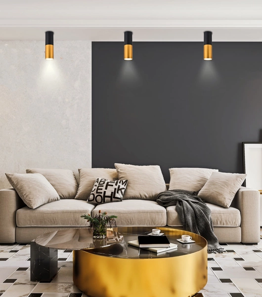 Lampa sufitowa TUBA 2282688, czarno-złota, 1x15W GU10