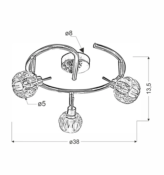 Nowoczesna lampa sufitowa BOMBOLA spirala 98-70326 chrom 3xG9