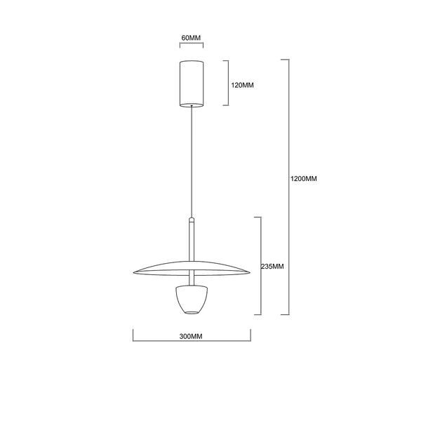 Lampa wisząca Ufo S czarna LED CCT