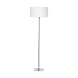 Lampa podłogowa Leila 1xE27 maks. 60W chromowany metal/przezroczysty kabel PVC/wielokolorowy papier + klosz z PCV ze wzorem drewna 6652028