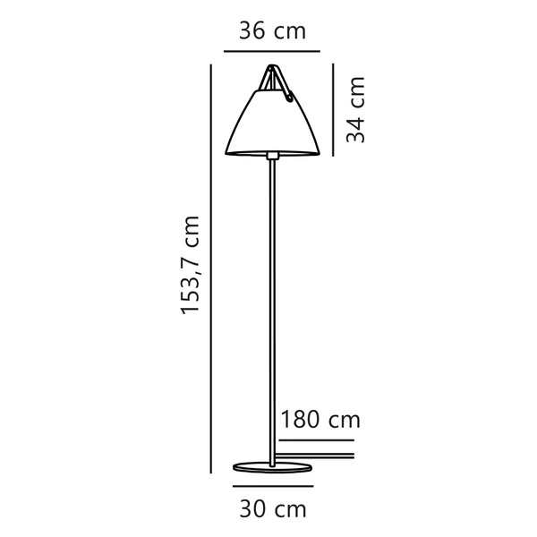 Lampa stojąca STRAP E27 40W Metal | Biały