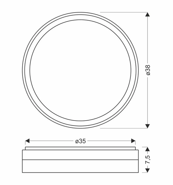 Florida lampa sufitowa plafon biało złoty+czarny 24w led 38 cm klosz biały