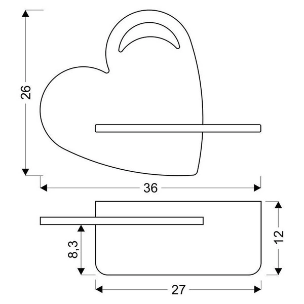 Kinkiet IQ KIDS HEART z półką, 21-84576, niebieski, 5W LED, barwa neutralna 4000K