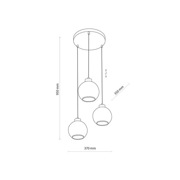 DEVI TRANSPARENT LAMPA WISZĄCA 3 PŁ KOŁO 4579