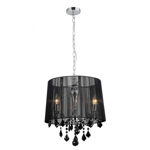 Lampa wisząca CORNELIA śr. 43cm 3xE14 | biały/chrom/transparentny