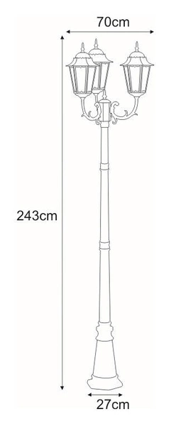 Lampa ogrodowa stojąca K-7006A2/3 CZARNY z serii LOZANA