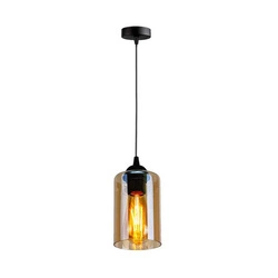 Lampa wisząca BISTRO, czarny/brązowy, 1x40W E27