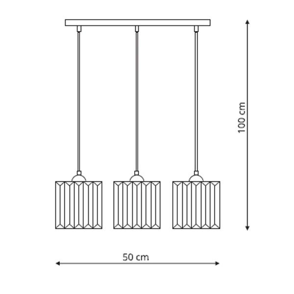 Lampa wisząca GALACTICO, czarny/transparentny, 3x60W E27
