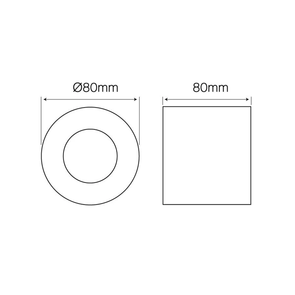 Oprawa tuba natynkowa wodoodporna okrągła czarny mat TUBE IP44