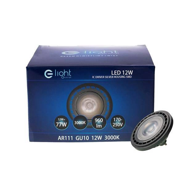 Żarówka LED AR111 / GU10 - 12W barwa ciepła 3000K/ Szara