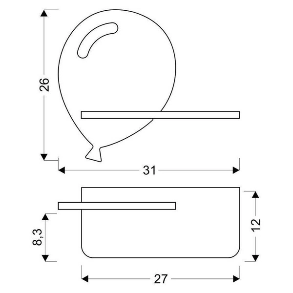 Kinkiet IQ Kids Balloon z półką, 21-84750, niebieski, 4W LED, barwa neutralna 4000K