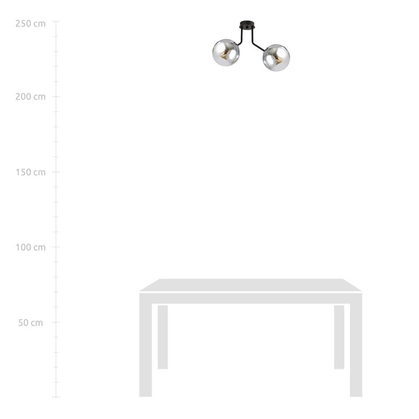 Lampa sufitowa Emibig NOVA 2 Czarny/GRAFIT 1140/2